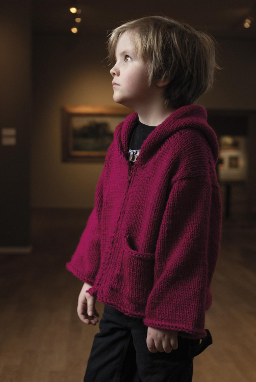 Måleri - stickad barnjacka