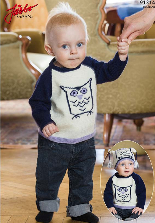 Babytröja och mössa med uggla