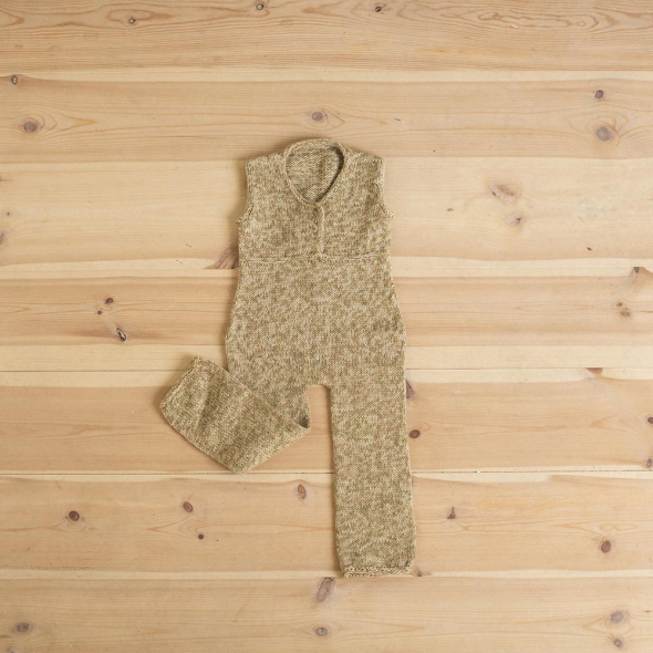 Mossy Meadow - stickad byxdress, barn