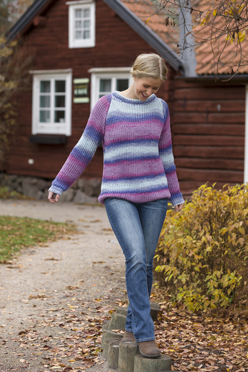 Halvpatent stickad damtröja