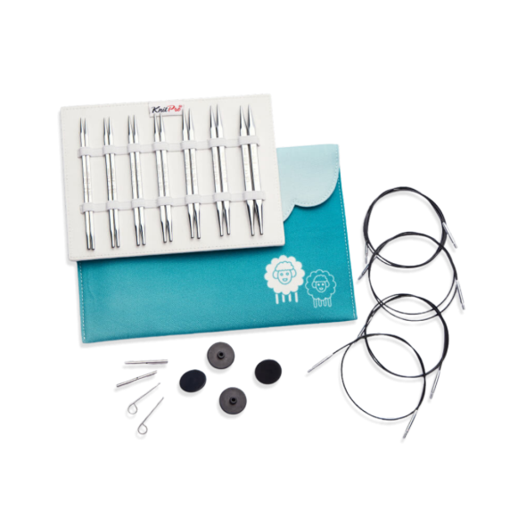 KnitPro Nova Cubics Deluxe - Set med ändstickor (7 par, 13 cm)