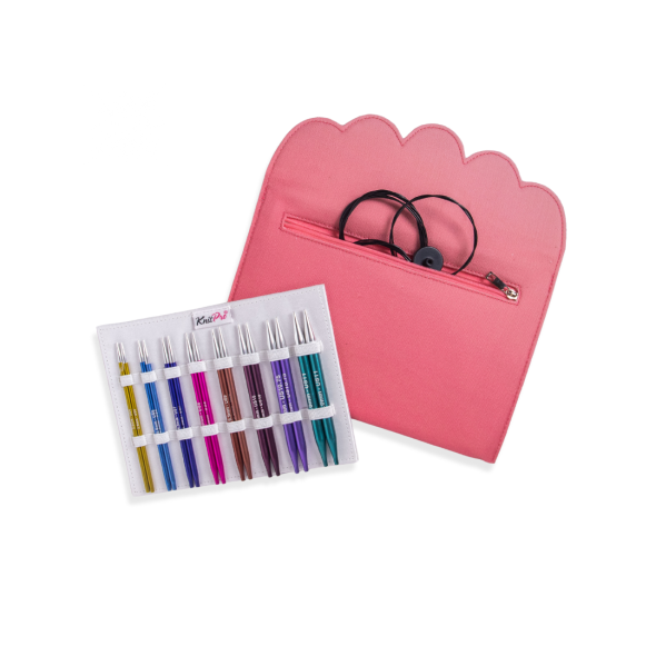 KnitPro Zing Deluxe - Set med ändstickor (8 par, 13 cm)