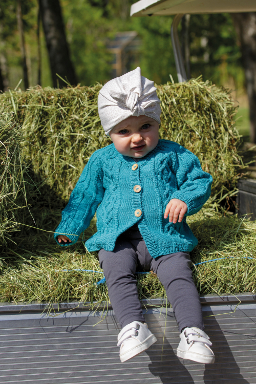 Penny - kofta med flätor till barn och baby