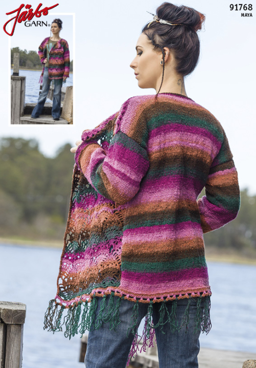 Damkofta med virkade framstycken