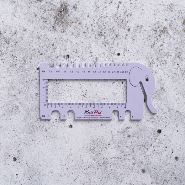 Stickmått med garnskärare - Lila