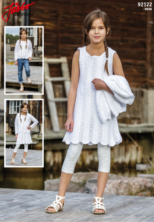 Barnkofta och tunika med spetsmönster 