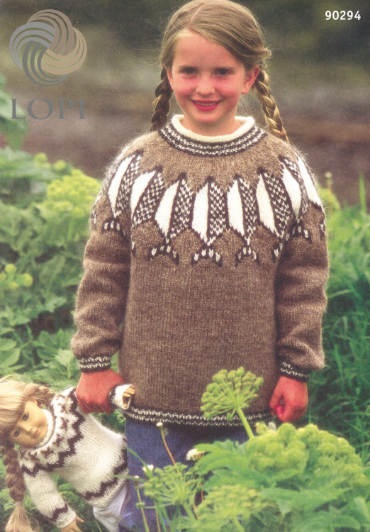 Mönsterstickad tröja med mönstrat ok