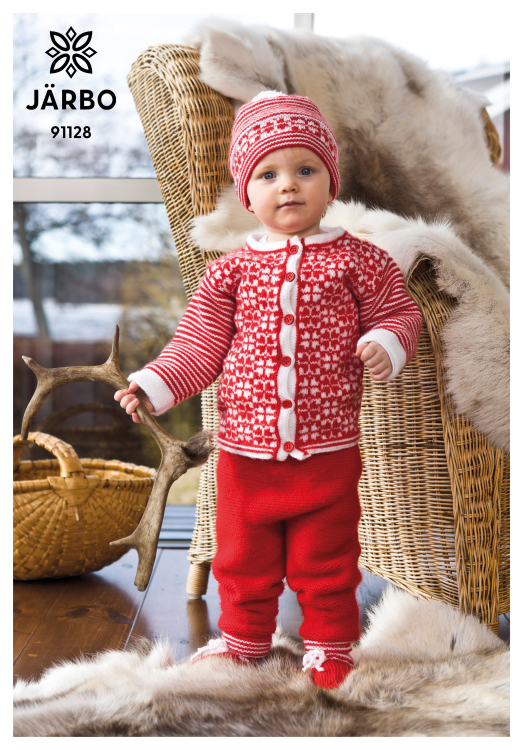 Babyset med rutor och åttabladsrosor