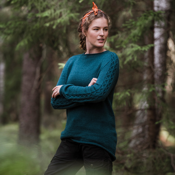 Mönster - Bergtjärn damunderställströja med sadelaxel | Eddna SE