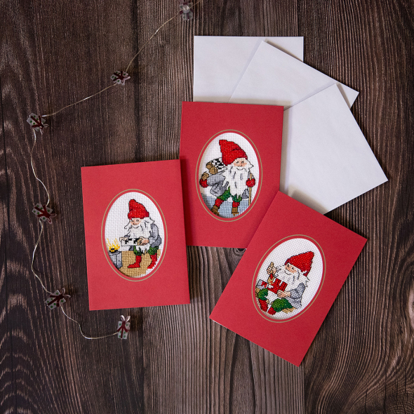 pyssliga tomtar - 3 pack kort