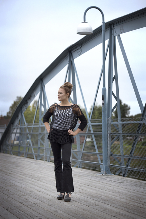 Virkad och stickad stortröja