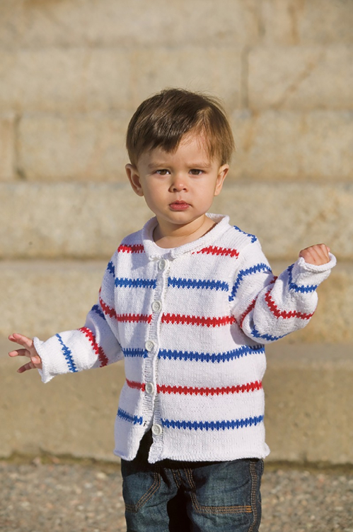 Kofta och klänning med två olika pippi ränder