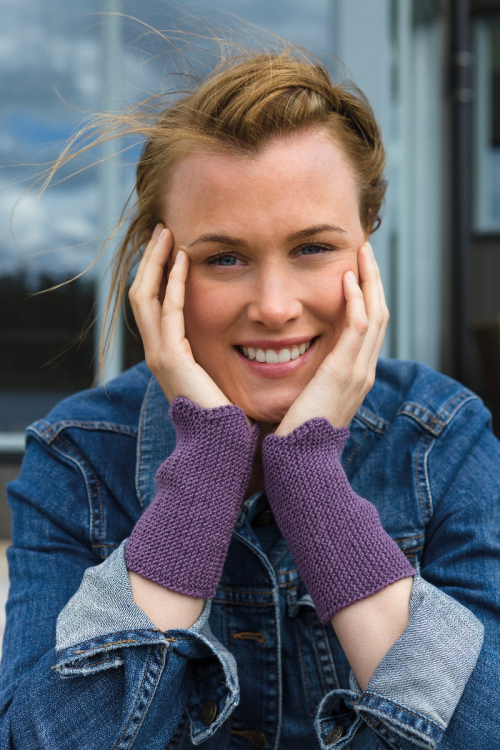 Rätstickade pulsvärmare med uddar