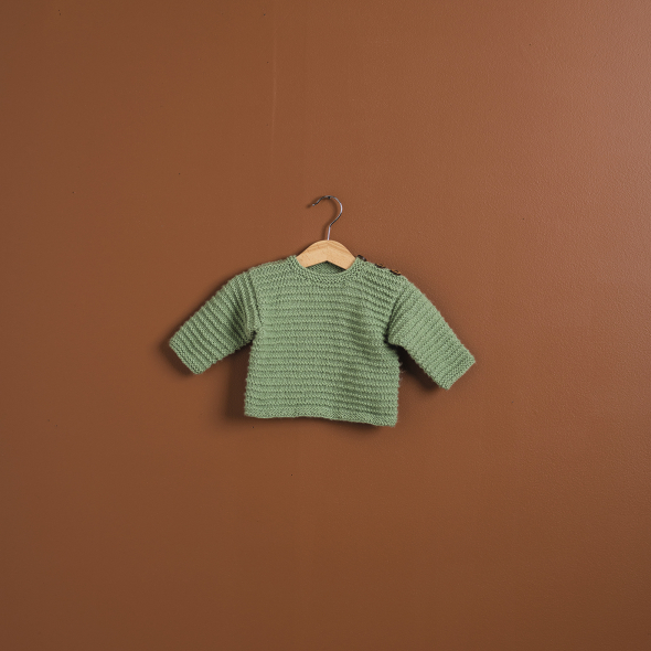 Teor – rätstickad babytröja 