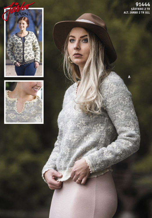 Alice - tröja och kofta med fina kanter och mönster