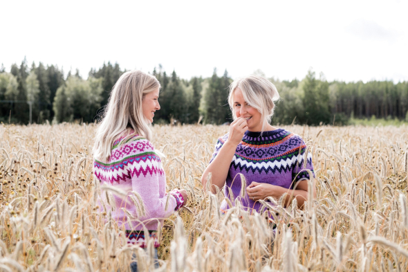 Bubbelgum - kortärmad tröja med mönsterok