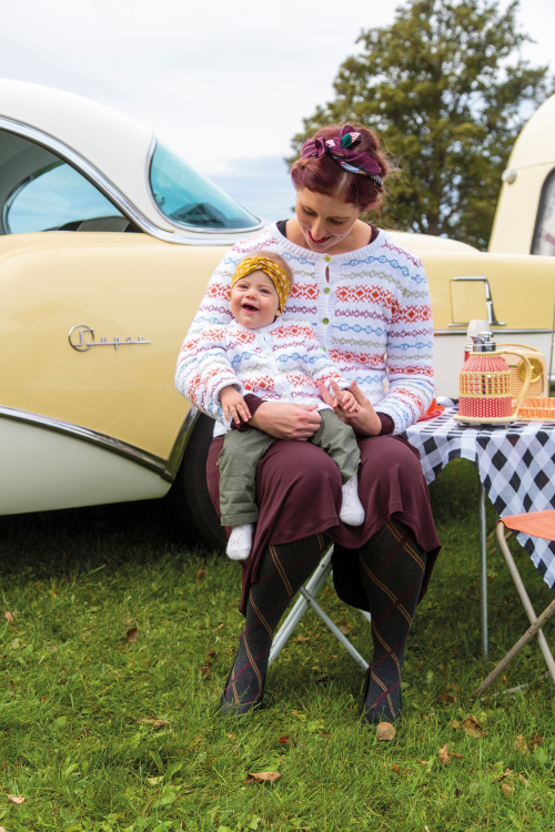 Sorbét - mönsterstickad kofta i många storlekar