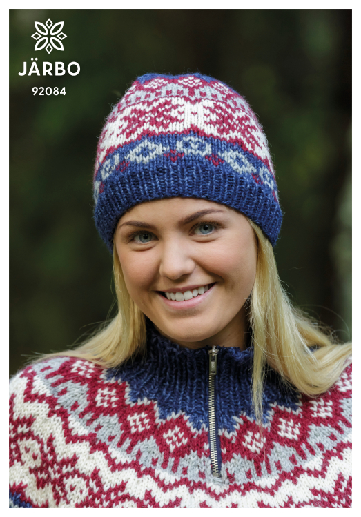 Tre olika mönsterstickade mössor