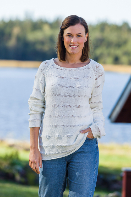 Tröja med tappade maskor