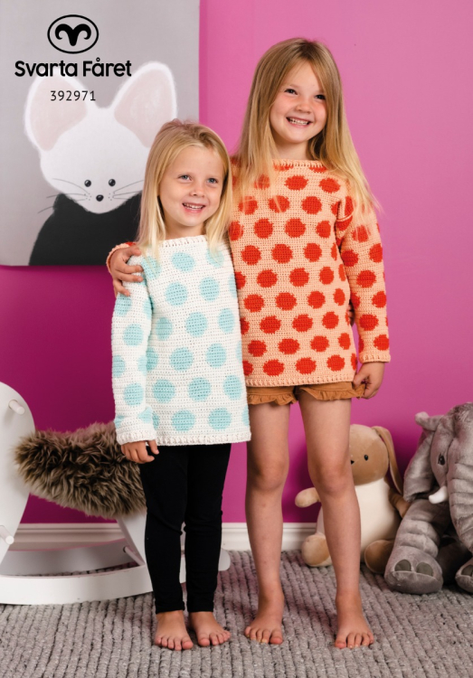 Mönster - Bondi mini virkad barntröja med prickar | Eddna SE