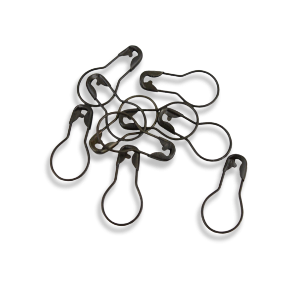 Öppningsbara stickmarkörer i metall, 10 st svart