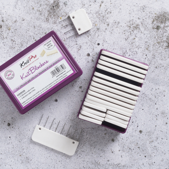 Blockningsnålar breda lila (20 st)