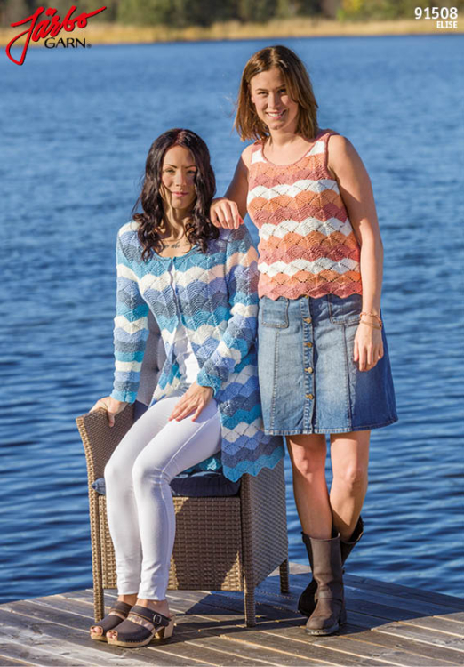 Kofta och linne i sicksackmönster