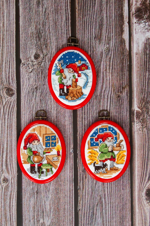 Broderikit tomtarna fixar - 3 pack flexitavlor | Eddna SE