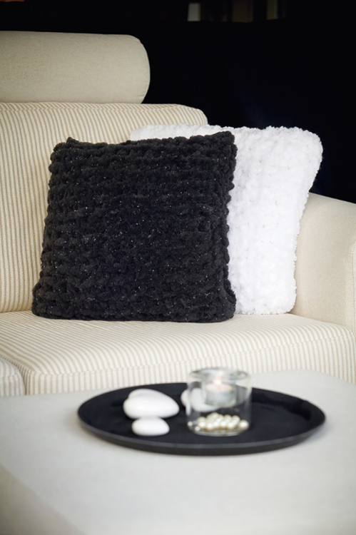 Glittrande kuddar med teddypälskänsla