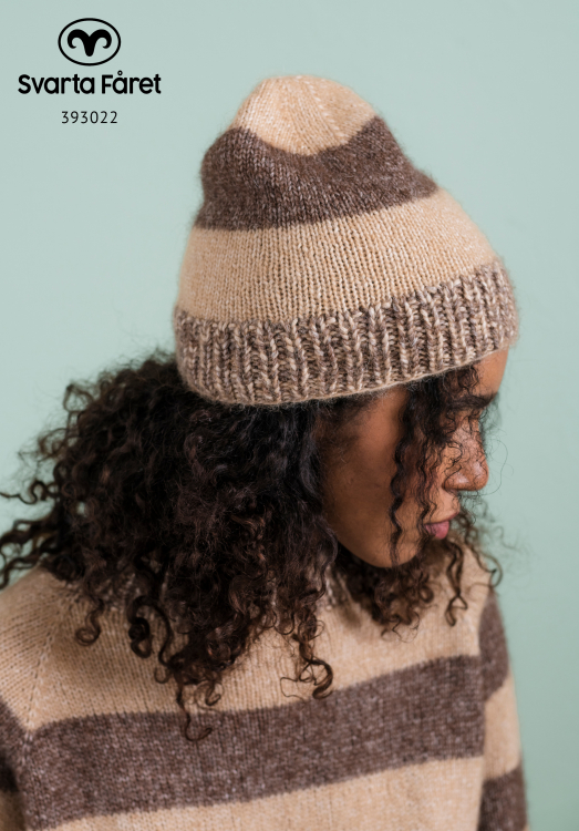 Mönster - Varzo - stickad mössa med blockränder | Eddna SE