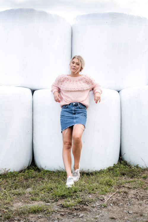 Orkidé – tröja med strukturok