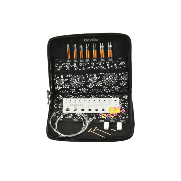 ChiaoGoo SPIN Bamboo Small - Set med ändstickor (7 par, 13 cm)