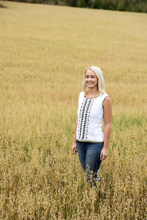 Linne med virkat mittparti