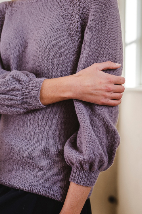 Lavendelblom - raglantröja med ballongärm