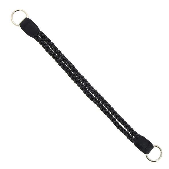 Handtag dubbelt flätat - Svart 45 cm