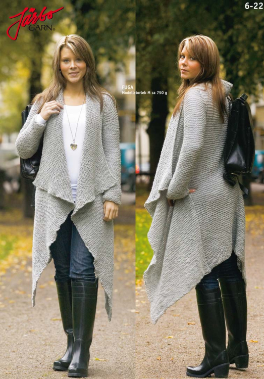 Rätstickad långkofta