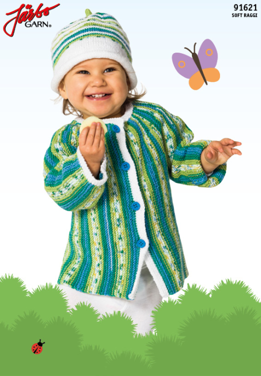 Babykofta med tuff mössa