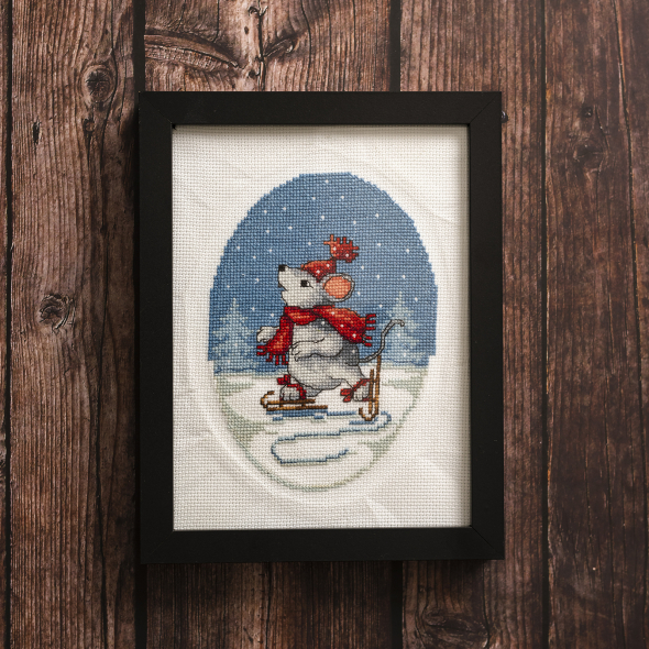 Mus på skridskor - tavla