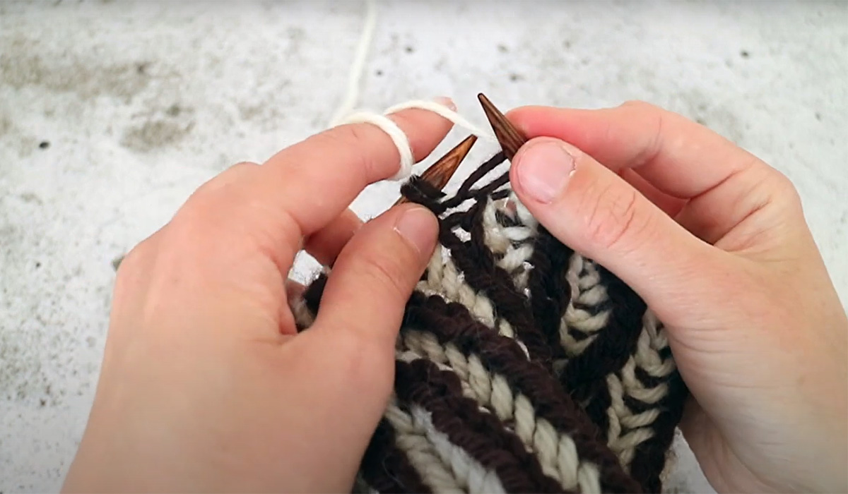 Minska i patentstickning (brioche)